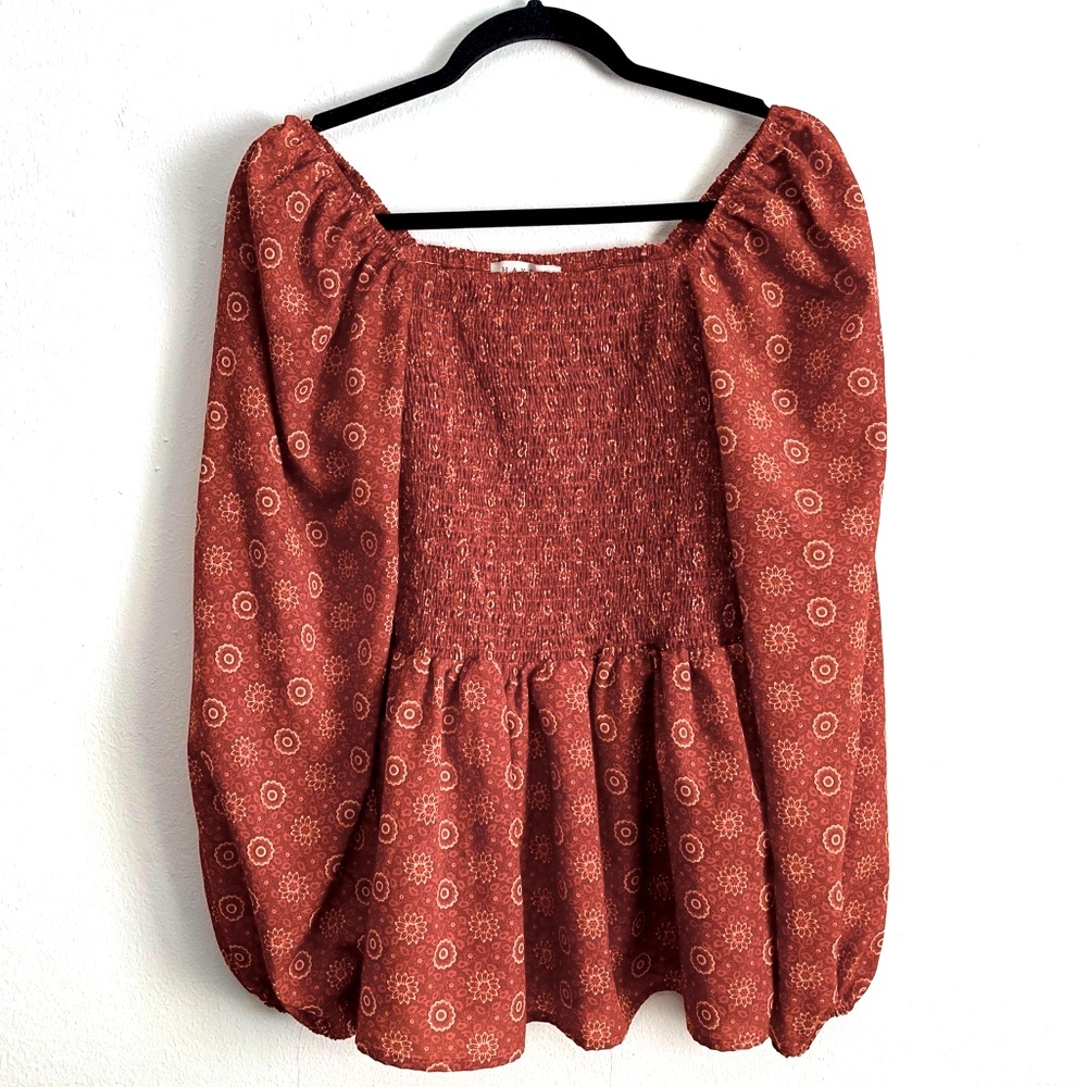 Hayden Smocked Peasant Style Blouse